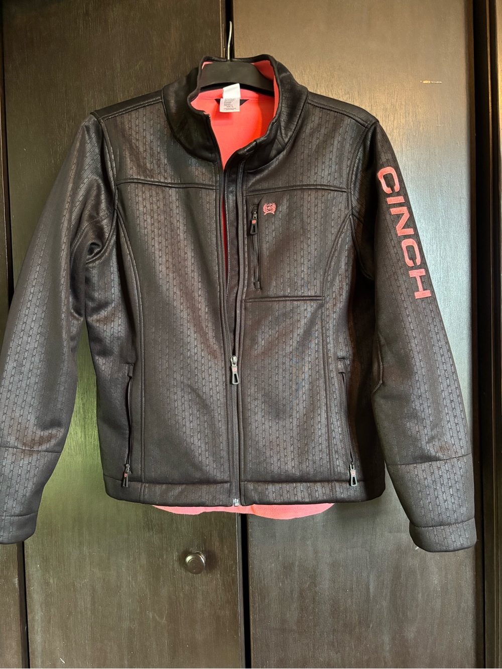 Cinch Black Jacket with Peach Accent